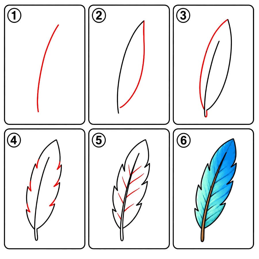 Plume à dégradé dessin
