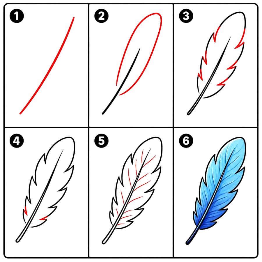 Plume bleue dessin