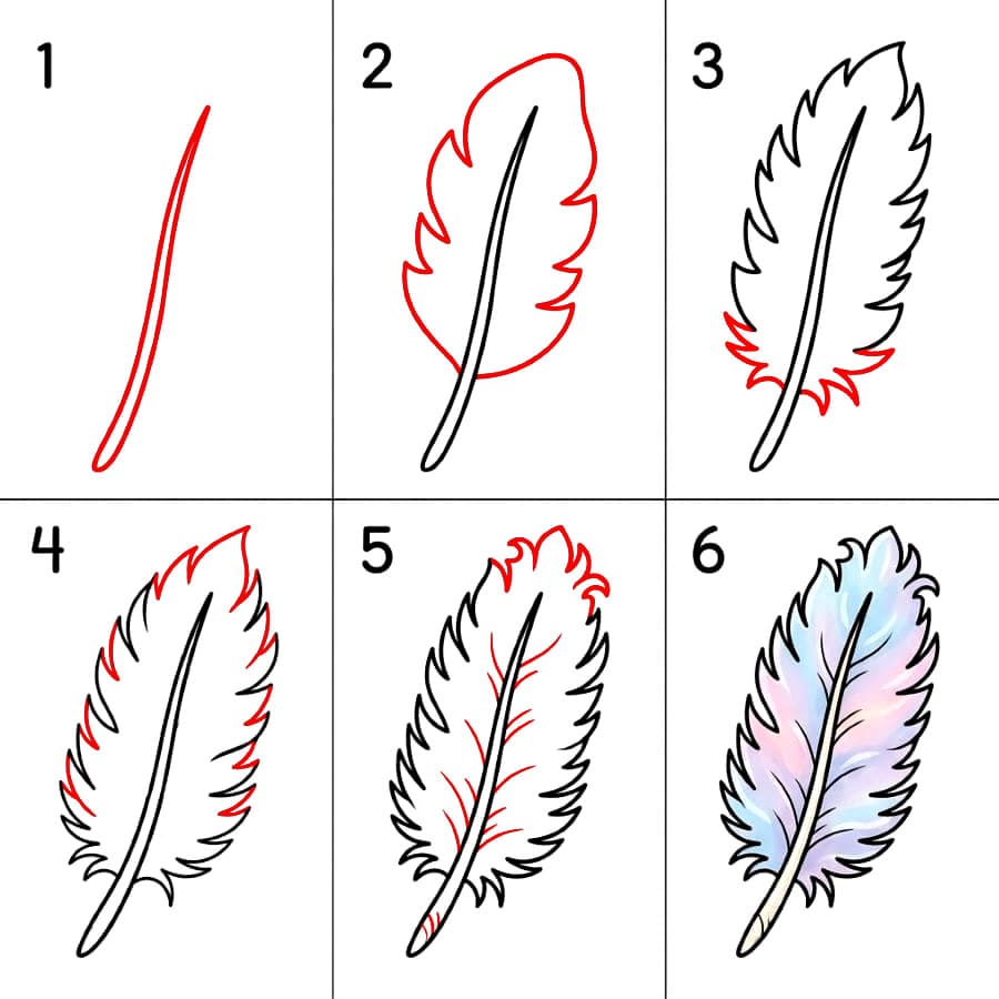 Plume duveteuse dessin
