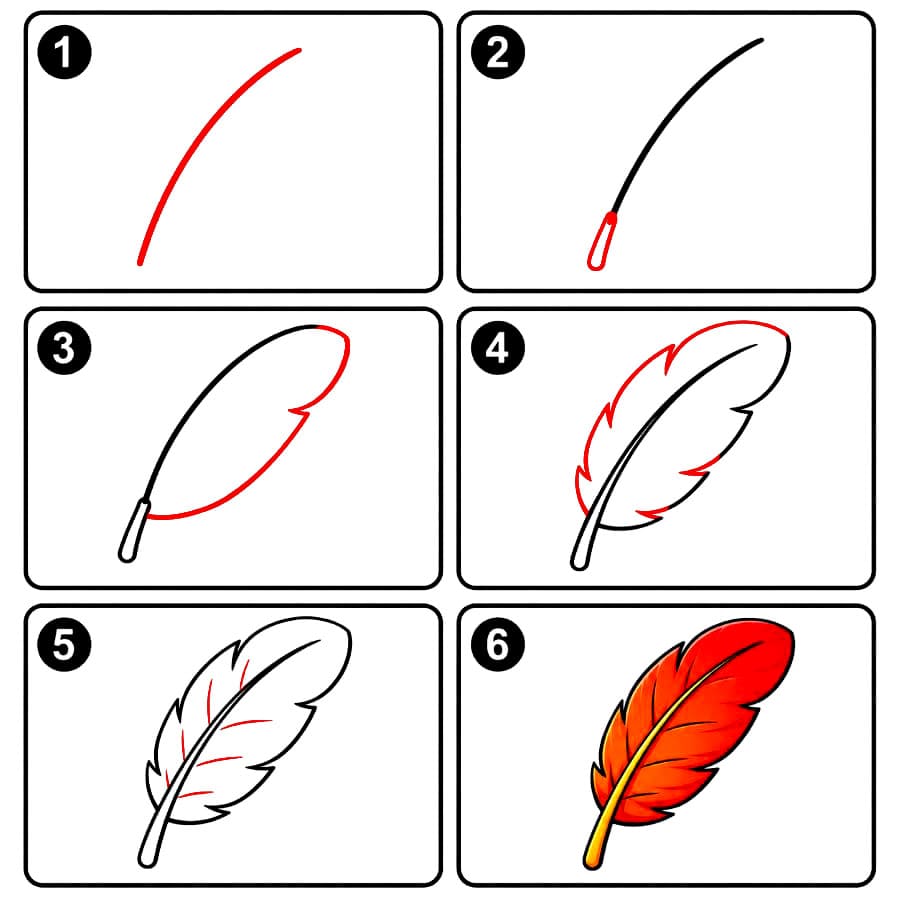 Plume rouge dessin