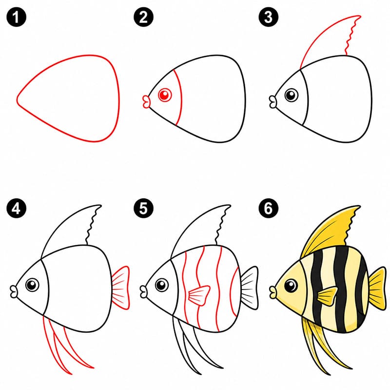 Poisson-ange adorable dessin