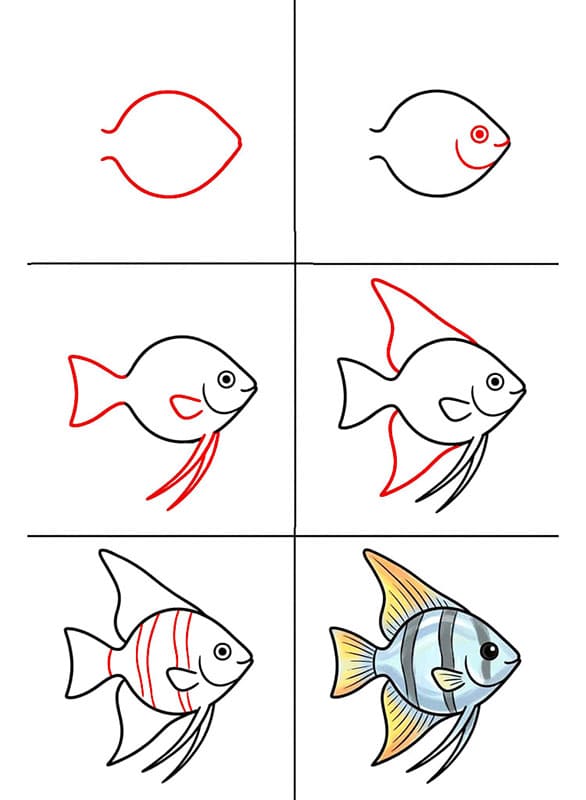 Poisson-ange simple dessin