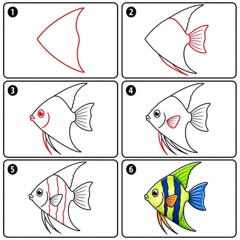 Poisson-ange vert dessin