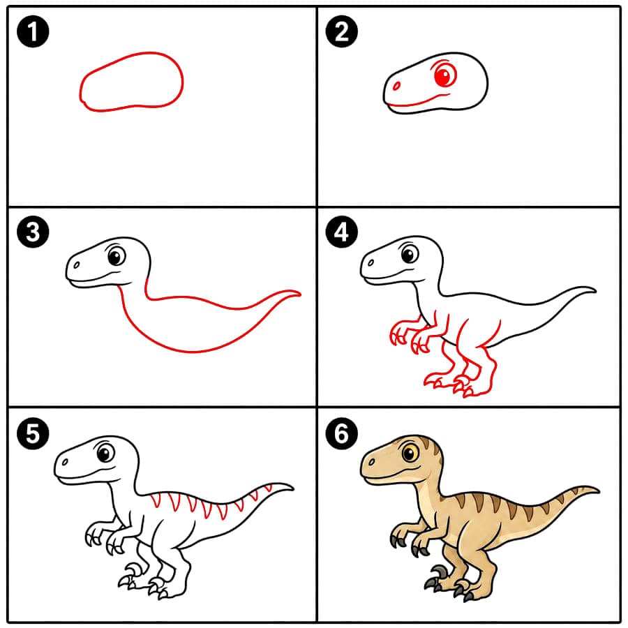 Vélociraptor ancien dessin