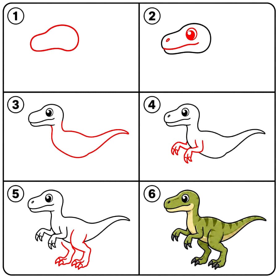 Vélociraptor du Jurassique dessin