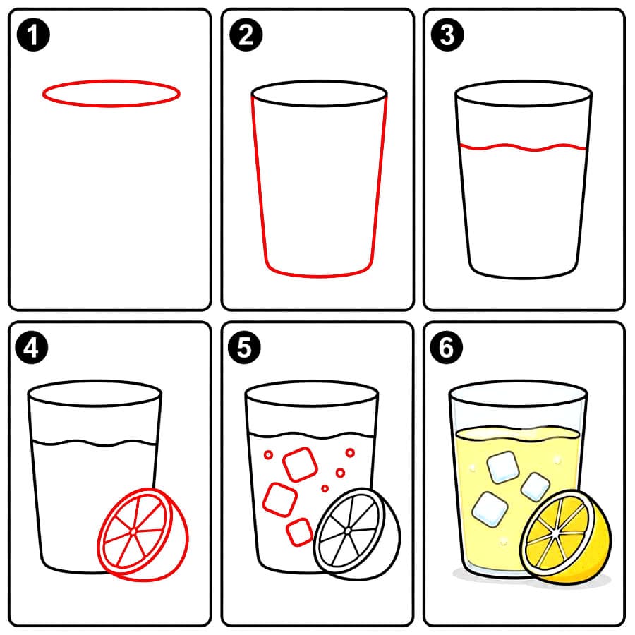 Verre de limonade et citron dessin