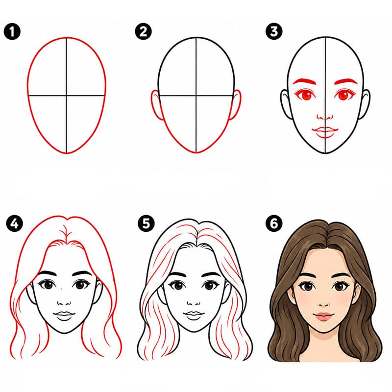 Visage de femme à imprimer dessin