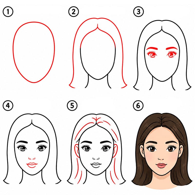 Visage de femme gratuit dessin