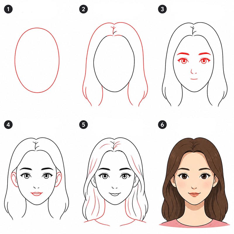Visage de femme imprimable dessin