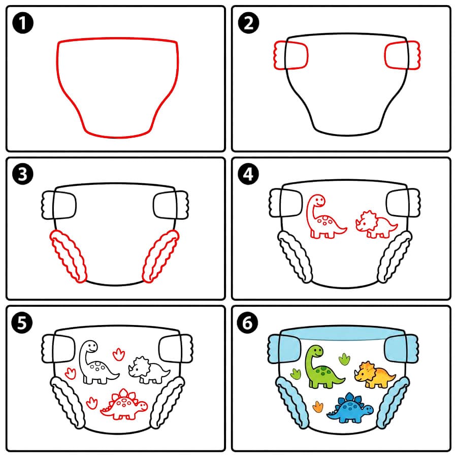 Couche à motifs de dinosaures dessin