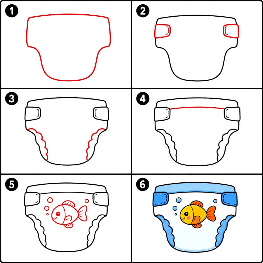 Couche à motifs de poissons rouges dessin