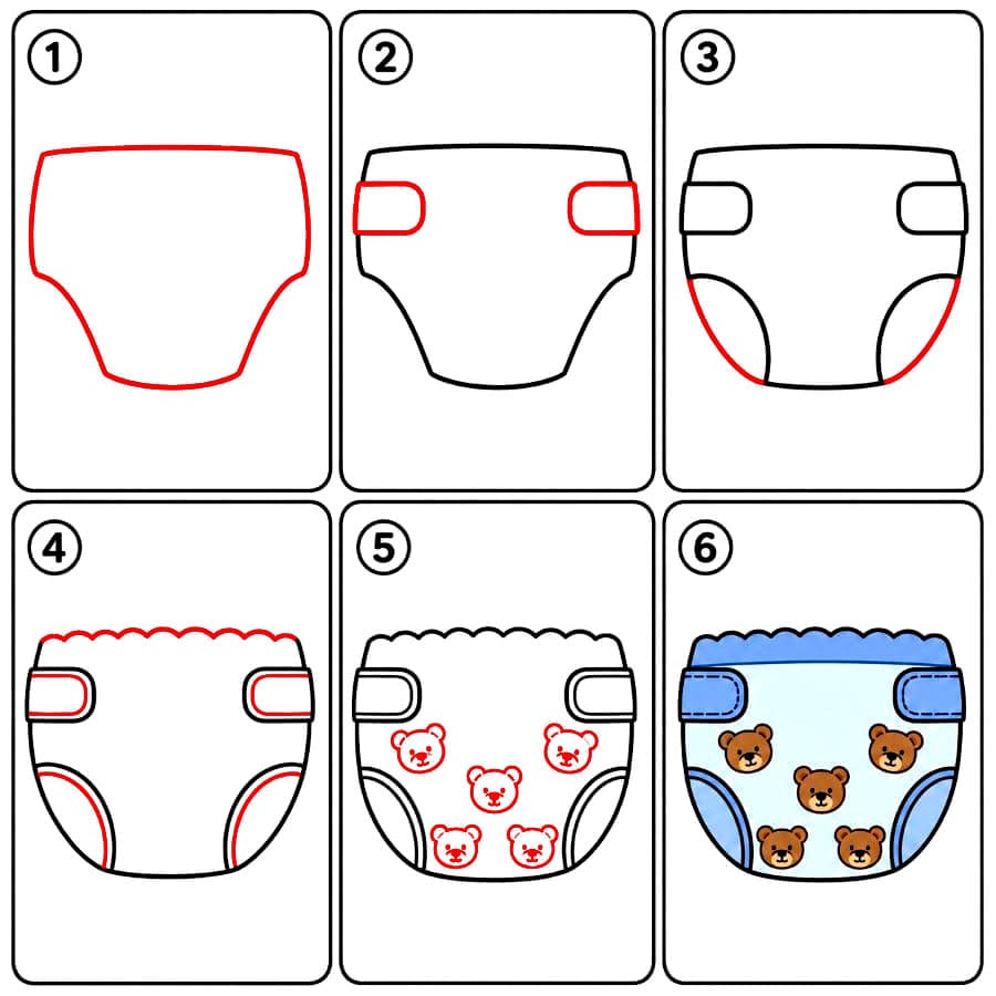Couche à motifs d'ours en peluche dessin