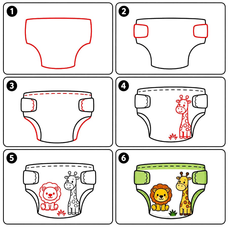 Couche thème safari dessin