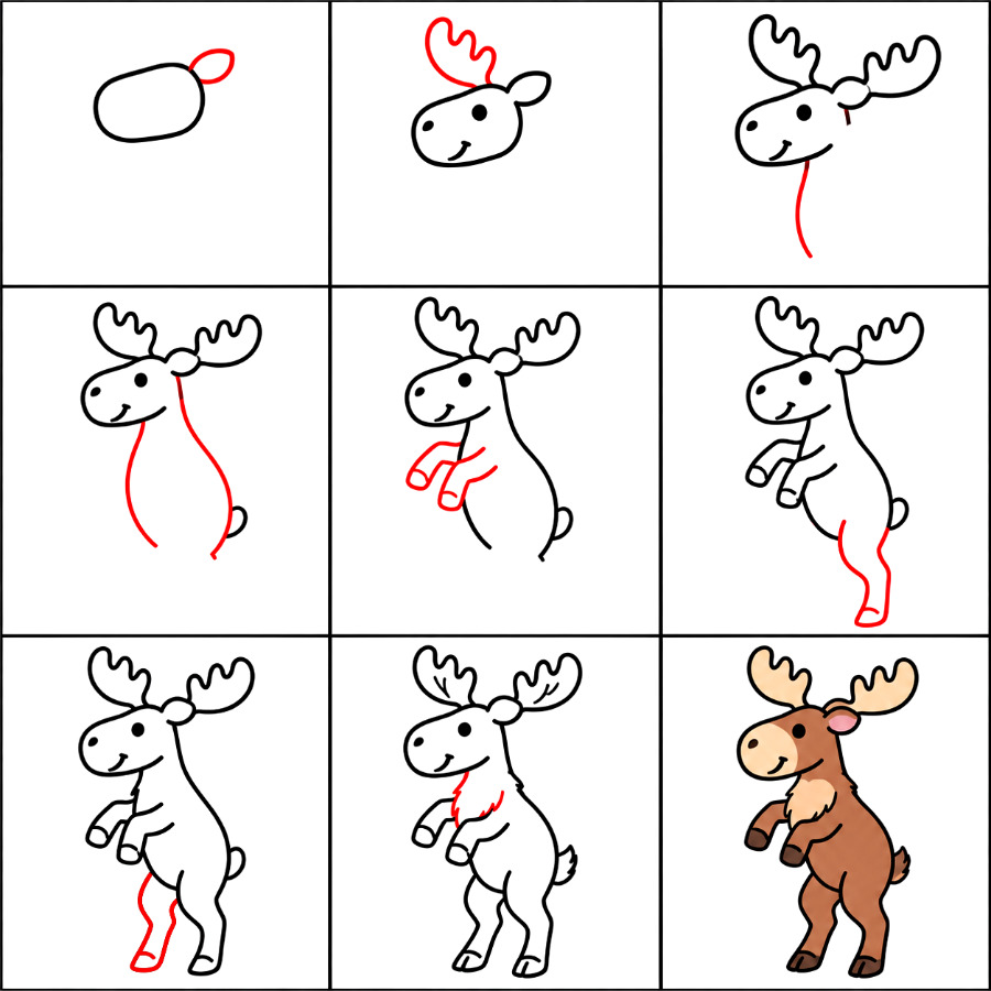 Élan qui saute dessin