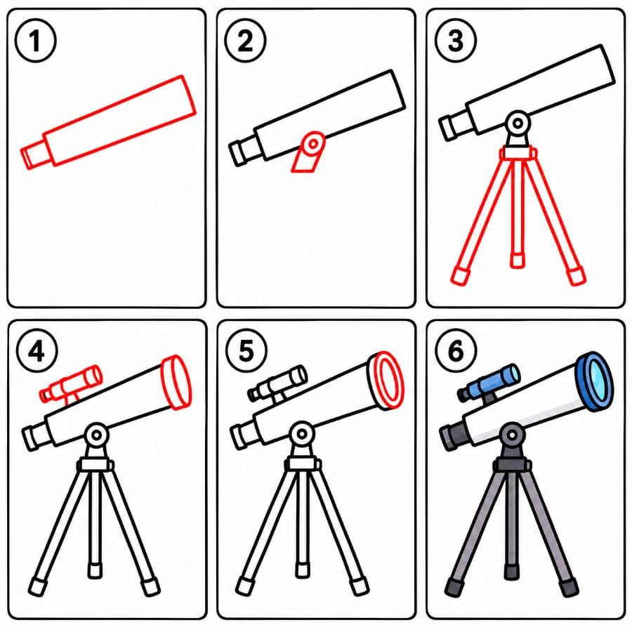 Grand télescope dessin
