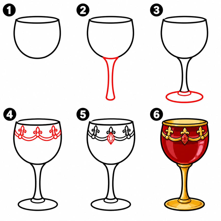 Image de verre à vin royal dessin