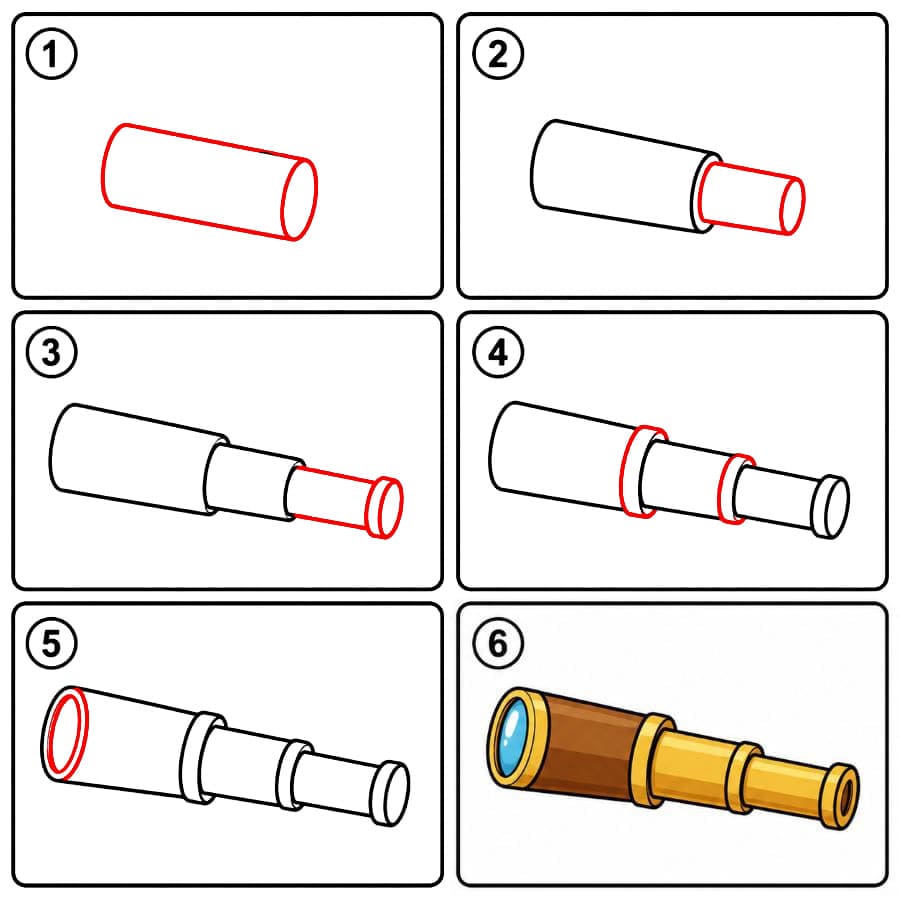 Mini-télescope portatif dessin