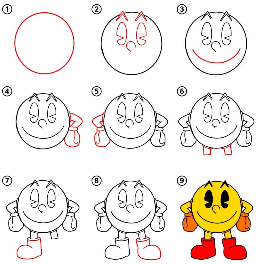 Pac-Man debout dessin
