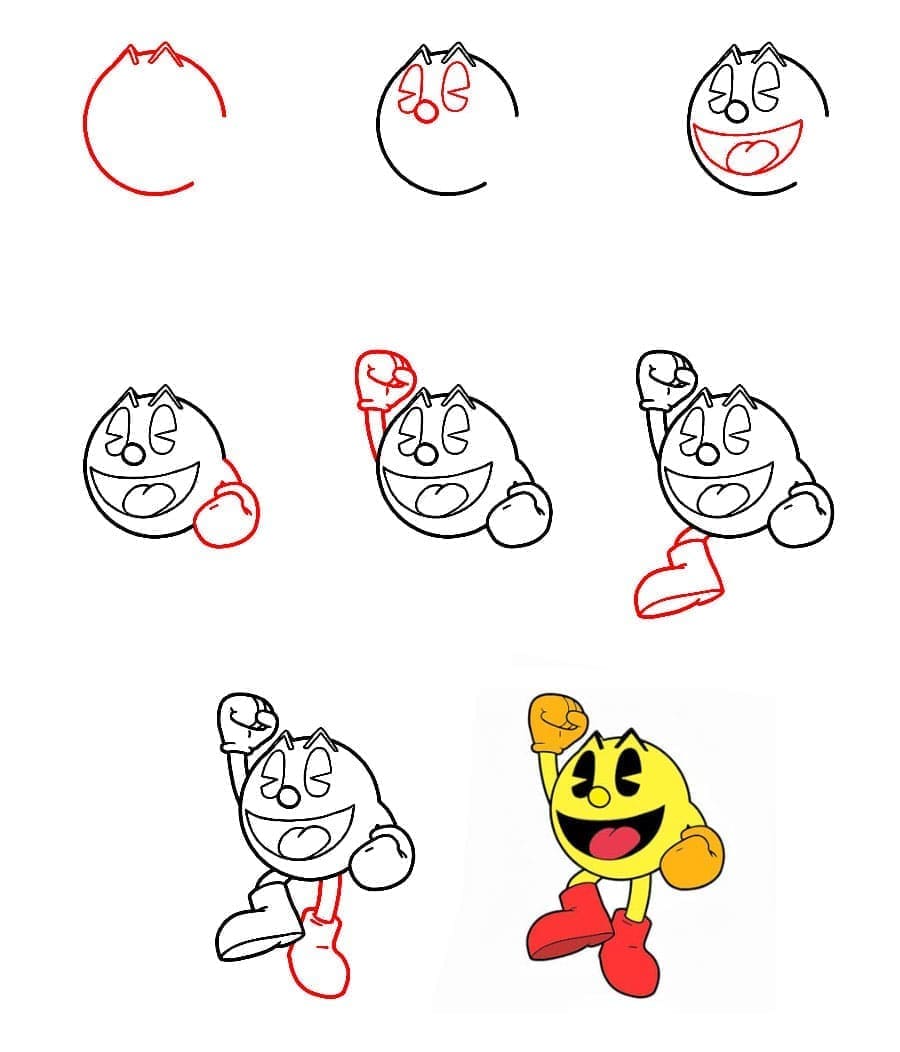 Pac-Man joyeux dessin