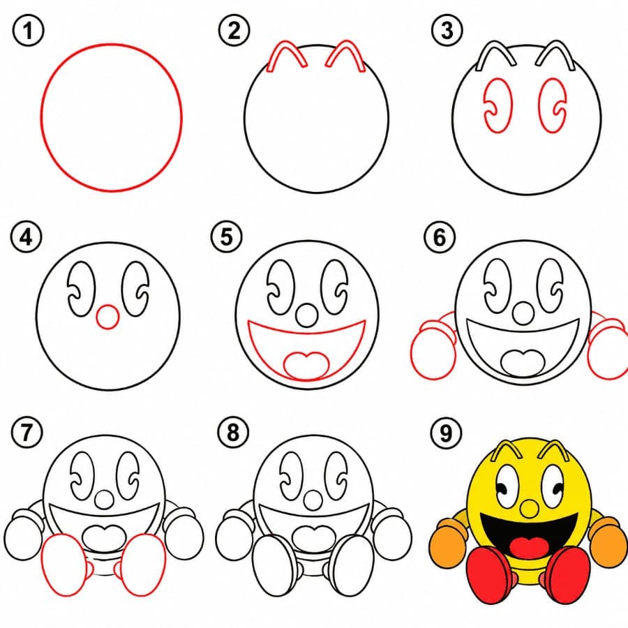 Pac-Man mignon dessin