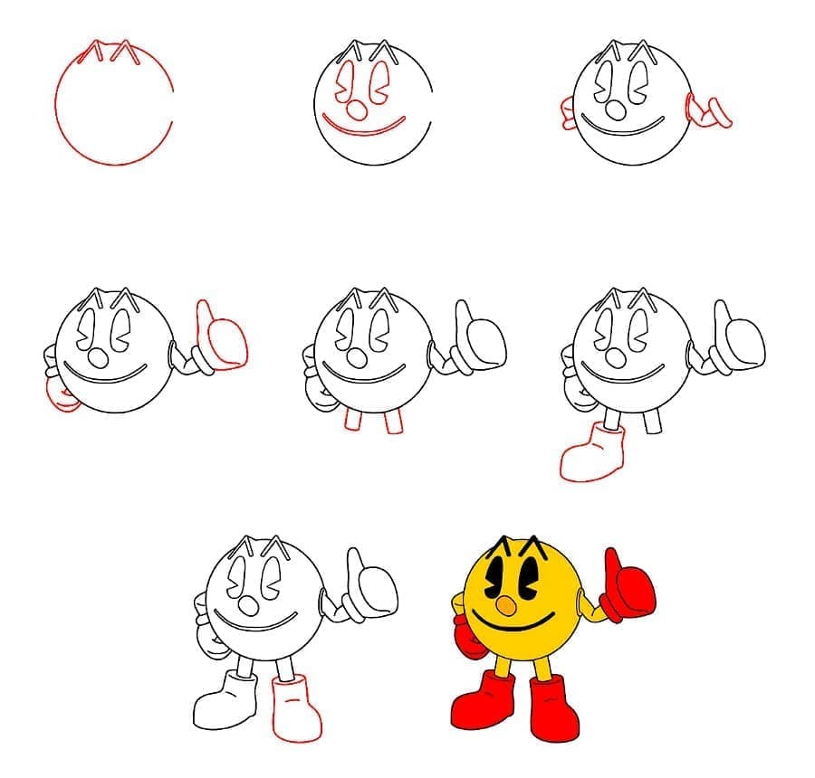 Pac-Man souriant dessin