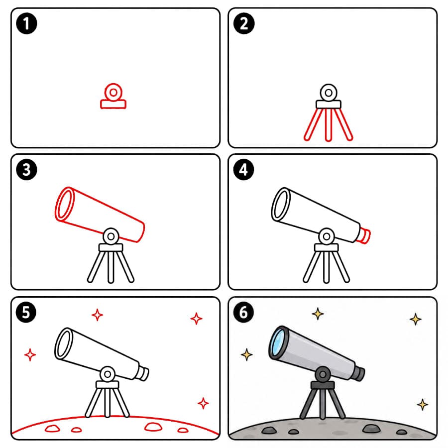 Télescope minimaliste dessin