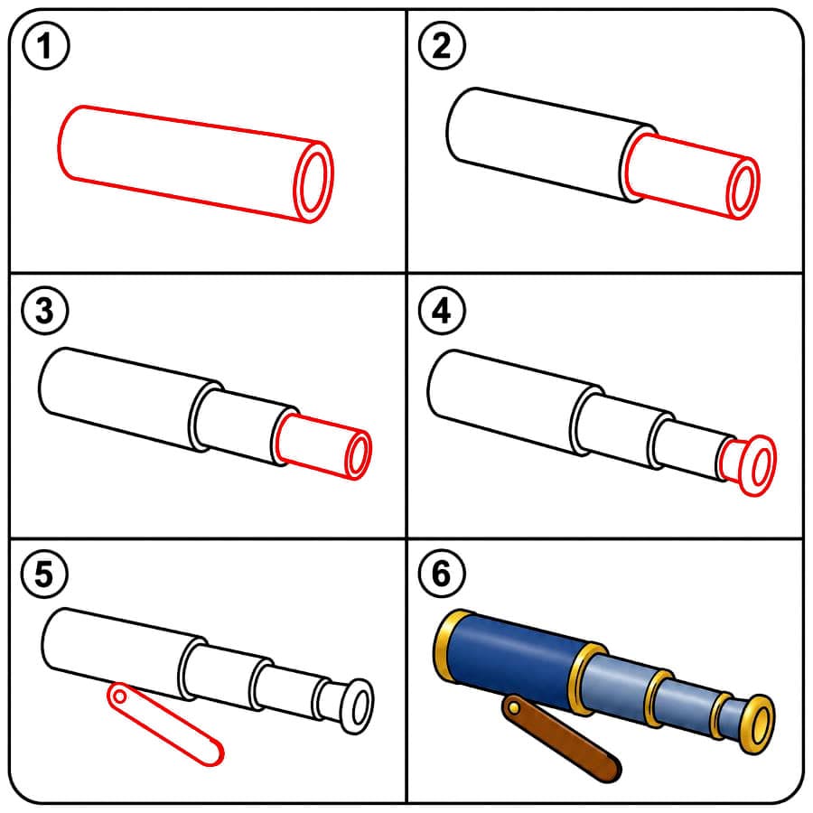 Télescope pliable dessin