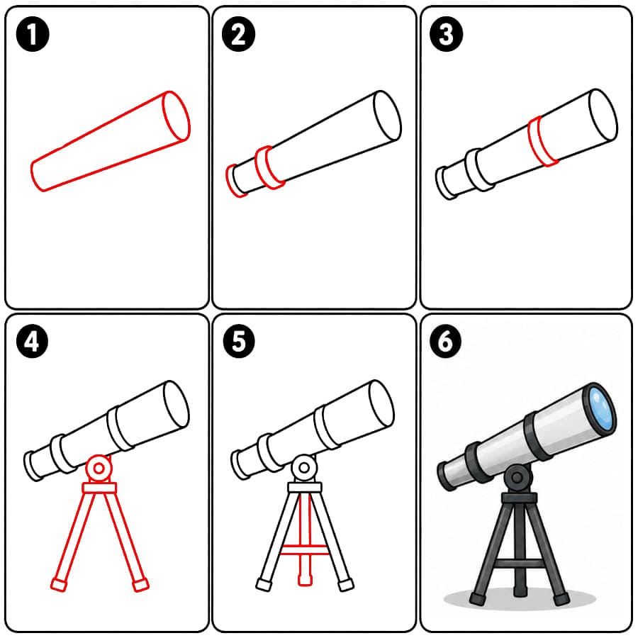 Télescope professionnel dessin