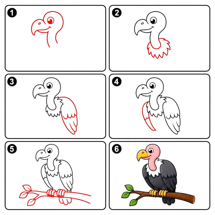 Vautour posé dessin