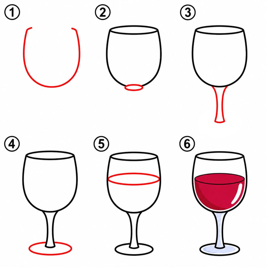 Verre à vin à imprimer dessin