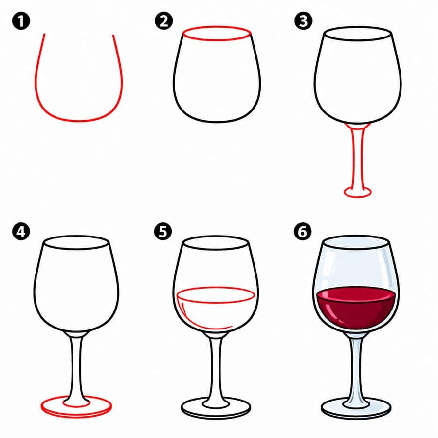 Verre à vin à motifs dessin