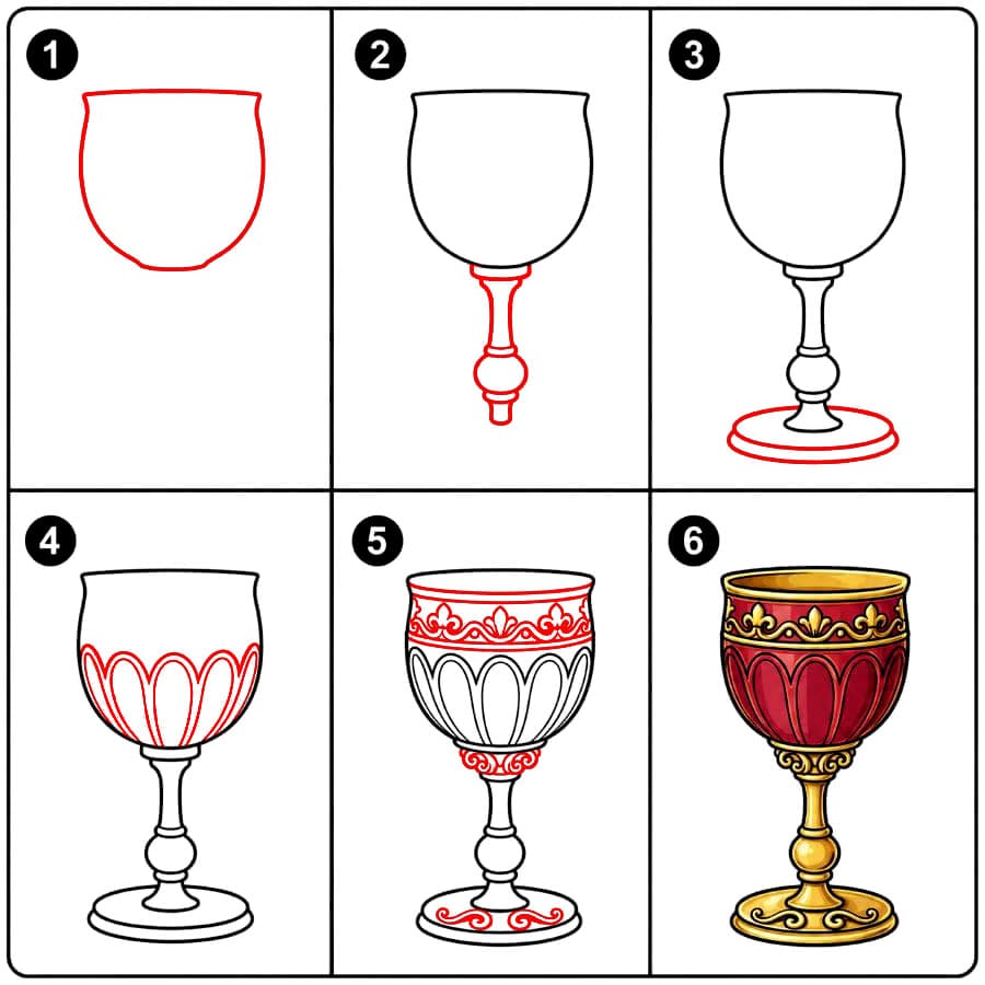 Verre à vin ancien dessin