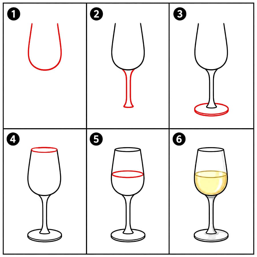 Verre à vin dessin