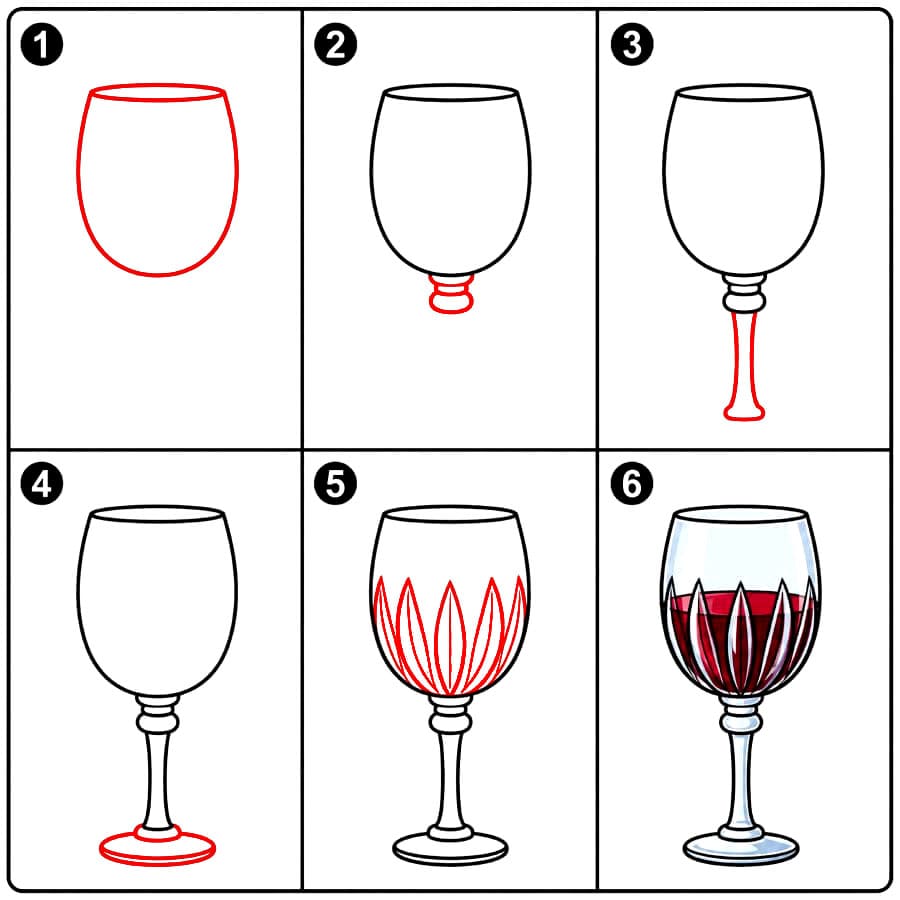 Verre à vin de luxe dessin