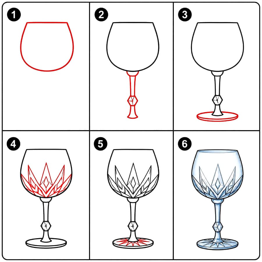 Verre à vin en cristal dessin