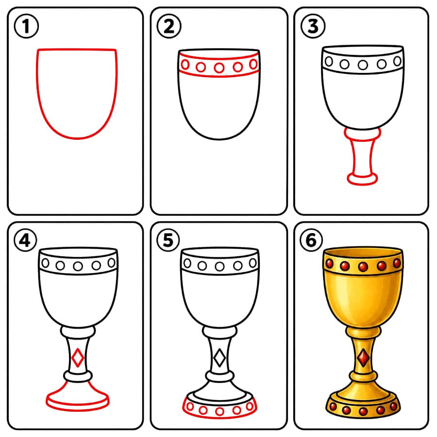 Verre à vin médiéval dessin