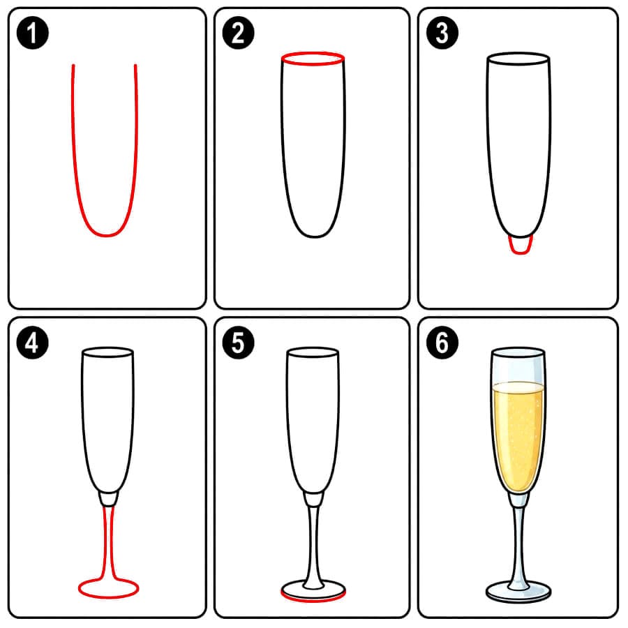 Verre à vin pour vin pétillant dessin