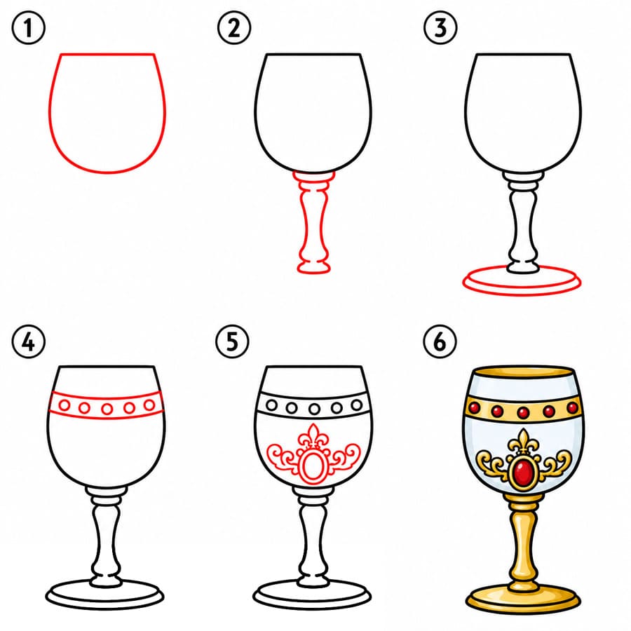 Verre à vin royal dessin