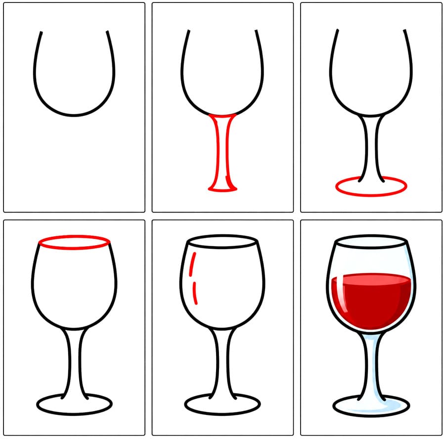 Verre à vin standard dessin