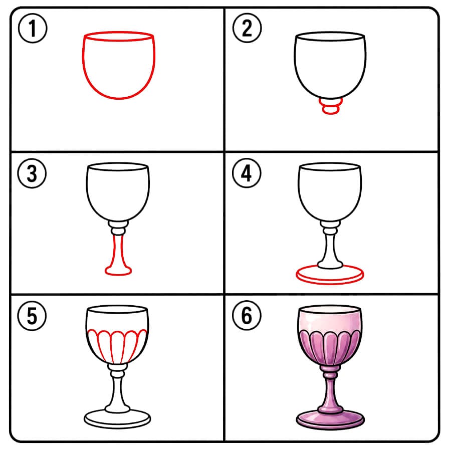 Verre à vin vintage dessin