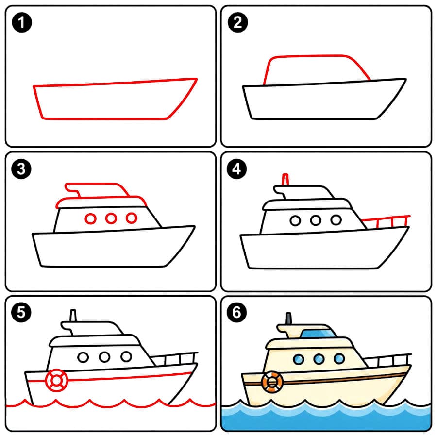 Yacht en mer dessin