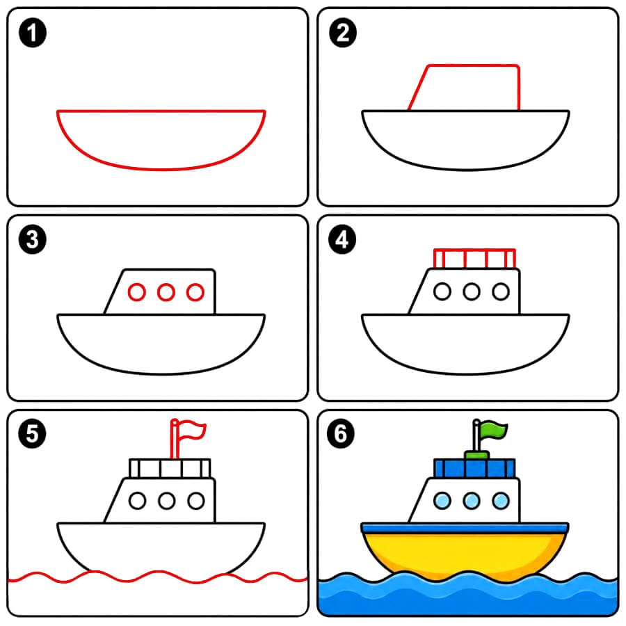 Yacht pour enfants dessin
