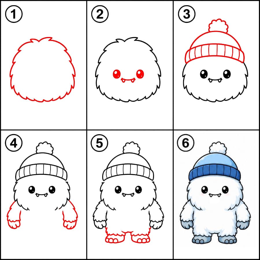 Yéti portant un bonnet dessin
