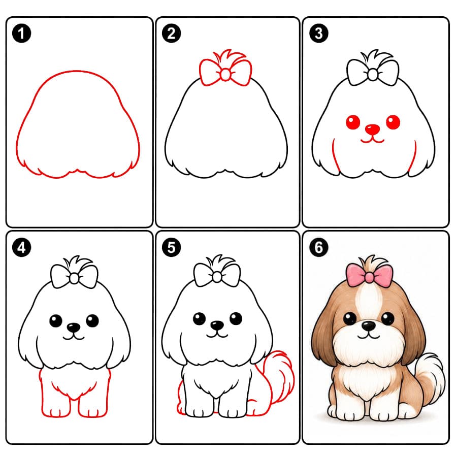 Adorable Shih Tzu dessin