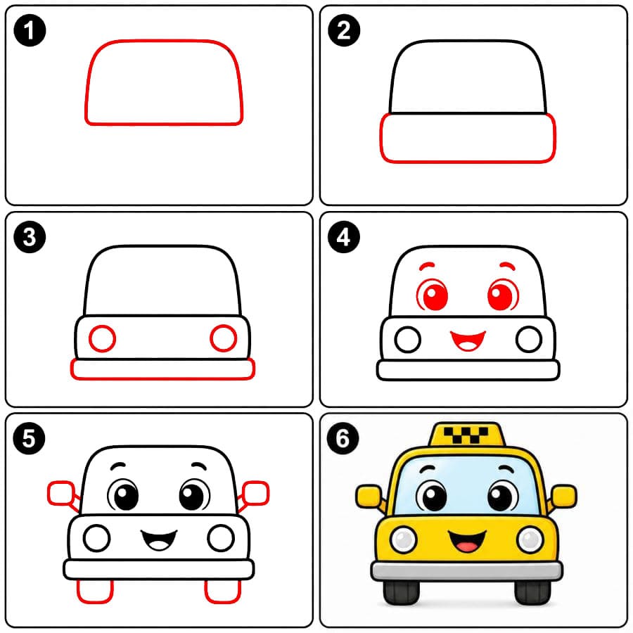 Adorable taxi dessin