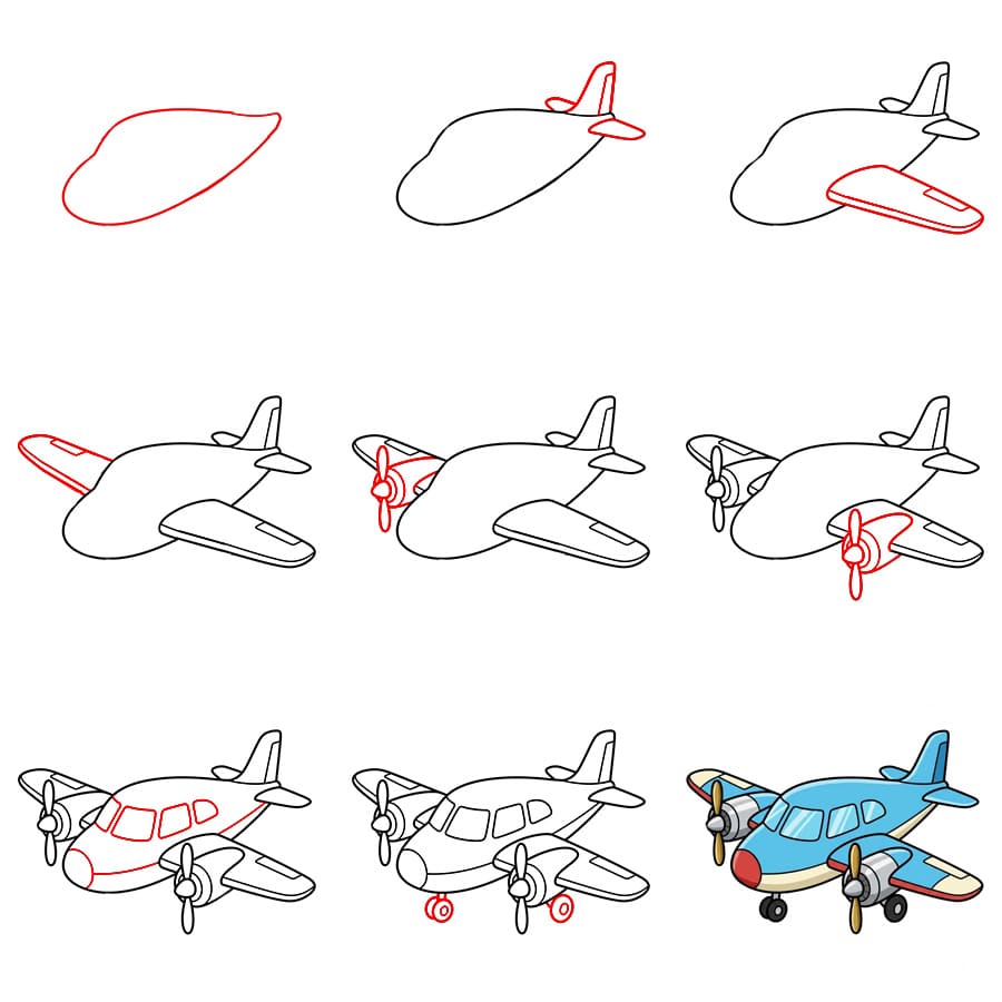 Avion à hélices dessin