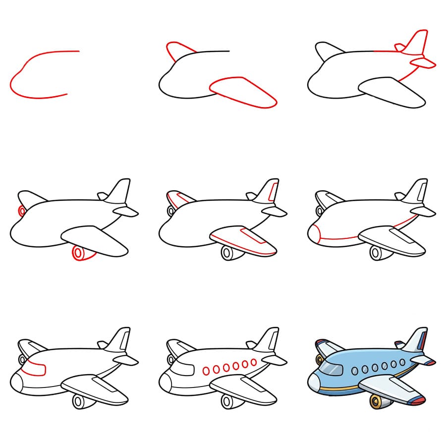 Avion en vol dessin