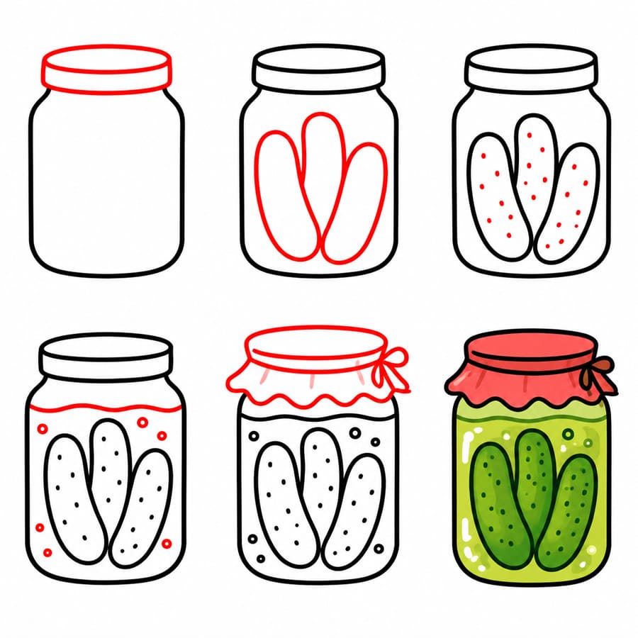 Bocal à cornichons classique dessin