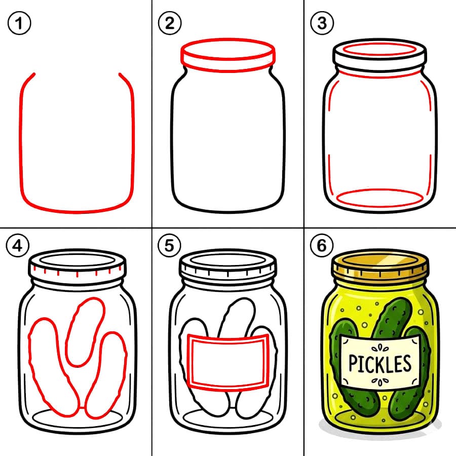 Bocal à cornichons dessin