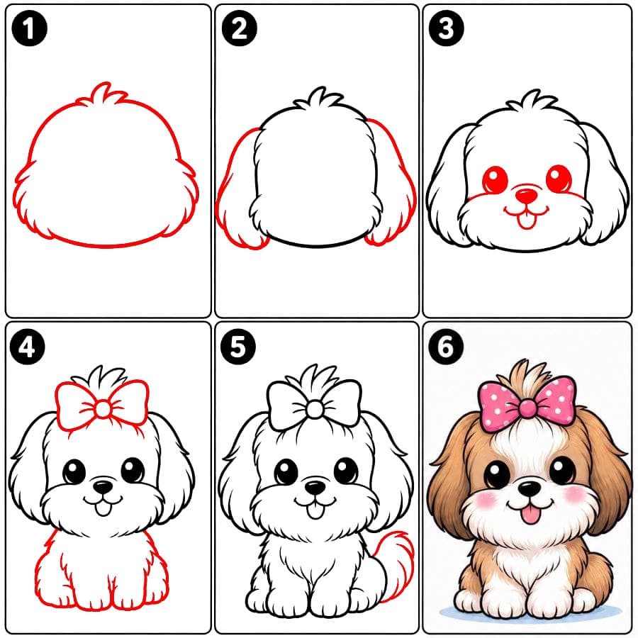 Charmant Shih Tzu dessin